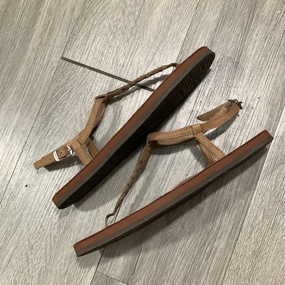 Rainbow T Street Brown Leather Braided Thong Style Sandals size 10 - Picture 6 of 9
